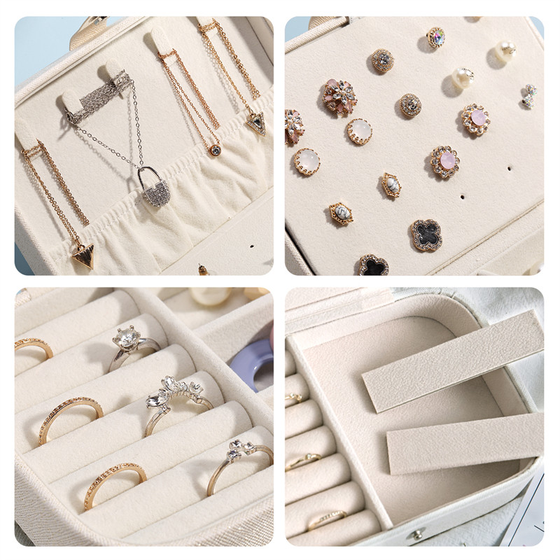 Casegrace prijenosna putna PU kožna kutija za pohranu nakita Organizator Naušnice Ogrlica Prsten Kutija za nakit Ambalaža Kovčeg