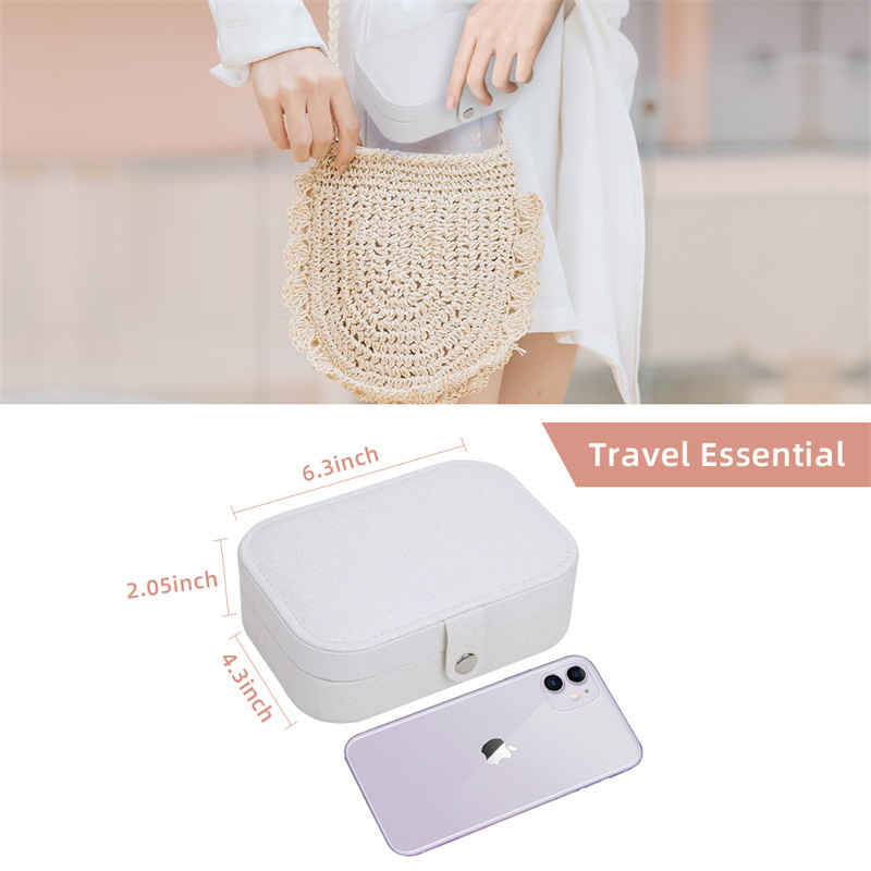 Casegrace prijenosna putna PU kožna kutija za pohranu nakita Organizator Naušnice Ogrlica Prsten Kutija za nakit Ambalaža Kovčeg