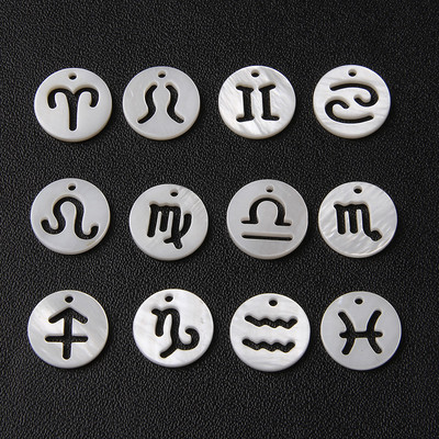 12 зодиакални мъниста Талисмани Матово черен оникс Съзвездие Мъниста Цилиндрична висулка за Направи си сам изработка на бижута Находки Гривни Колиета