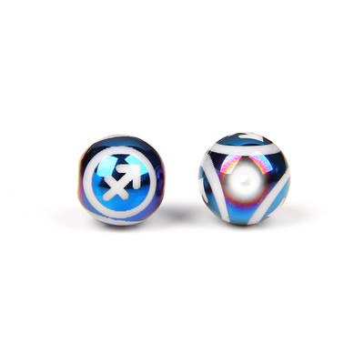 12 зодиакални мъниста Талисмани Матово черен оникс Съзвездие Мъниста Цилиндрична висулка за Направи си сам изработка на бижута Находки Гривни Колиета