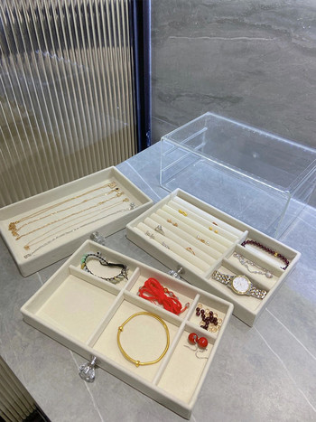 Κουτί οργάνωσης κοσμημάτων με συρτάρι πολλαπλών λειτουργιών Αδιάβροχη βάση οθόνης Βελούδινο κολιέ κοσμηματοπωλείο Κουτί αποθήκευσης σκουλαρίκι