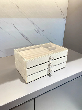Κουτί οργάνωσης κοσμημάτων με συρτάρι πολλαπλών λειτουργιών Αδιάβροχη βάση οθόνης Βελούδινο κολιέ κοσμηματοπωλείο Κουτί αποθήκευσης σκουλαρίκι