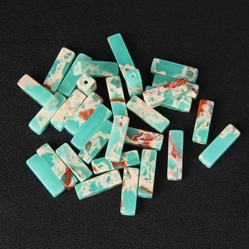 13x4mm Imperial Agates Spacer Beads Επίπεδος ορθογώνιος σωλήνας φυσική πέτρα Χαλαρή χάντρα για κοσμήματα Προμήθεια βραχιολιών σκουλαρίκια DIY