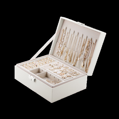 Dvoslojna kožna kutija za nakit visokog kapaciteta Organizator za nakit Višenamjenska ogrlica, naušnice, prsten, kutija za pohranu nakita