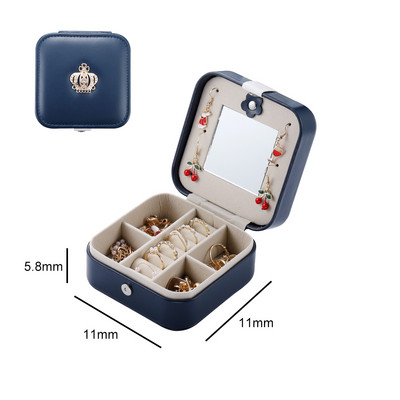 Dvoslojna kožna kutija za nakit visokog kapaciteta Organizator za nakit Višenamjenska ogrlica, naušnice, prsten, kutija za pohranu nakita