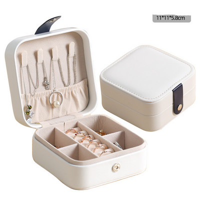 Модна кутия за бижута Огледална 3-слойна кутия за бижута с голям капацитет Ковчег Органайзер за грим Поставка за обеци Кутии за съхранение на грим Подарък