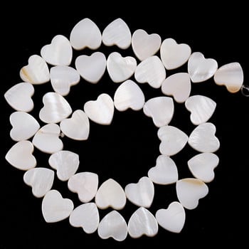 Естествено бяло любовно сърце Shell Mother of Pearl Loose Spacer Beads за изработка на бижута Направи си сам гривна Колие Ръчно изработено 6/8/10 mm