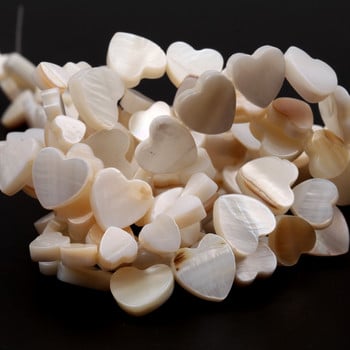 Естествено бяло любовно сърце Shell Mother of Pearl Loose Spacer Beads за изработка на бижута Направи си сам гривна Колие Ръчно изработено 6/8/10 mm