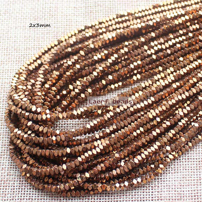 Естествени хематитни цветни фасетирани мъниста 1X2 mm, 330 бр., За правене на бижута „направи си сам“! Смесени едро за всички артикули!