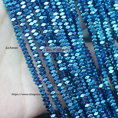 Естествени хематитни цветни фасетирани мъниста 1X2 mm, 330 бр., За правене на бижута „направи си сам“! Смесени едро за всички артикули!