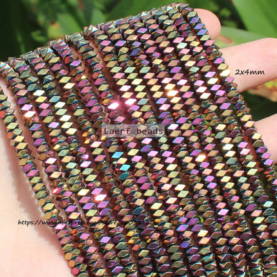 Естествени хематитни цветни фасетирани мъниста 1X2 mm, 330 бр., За правене на бижута „направи си сам“! Смесени едро за всички артикули!