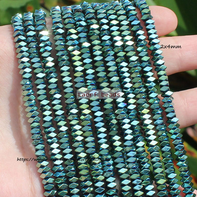 Естествени хематитни цветни фасетирани мъниста 1X2 mm, 330 бр., За правене на бижута „направи си сам“! Смесени едро за всички артикули!