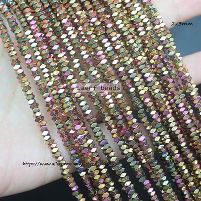 Естествени хематитни цветни фасетирани мъниста 1X2 mm, 330 бр., За правене на бижута „направи си сам“! Смесени едро за всички артикули!