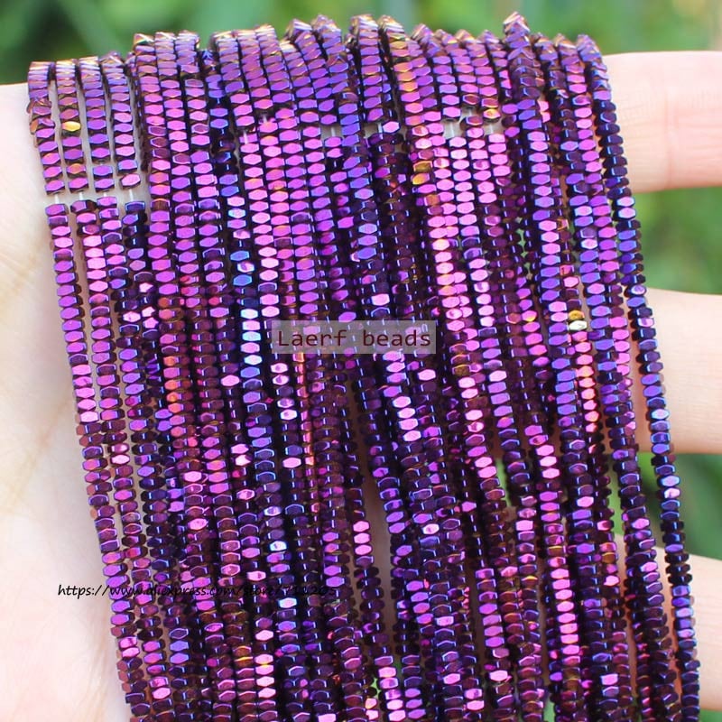 Естествени хематитни цветни фасетирани мъниста 1X2 mm, 330 бр., За правене на бижута „направи си сам“! Смесени едро за всички артикули!