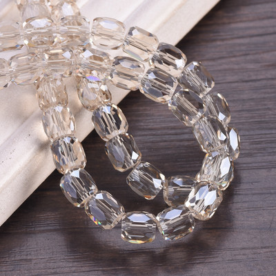 10 komada sjajnih, okruglih, cilindričnih, fasetiranih kristalnih perli od 7,5 x 8 mm za izradu nakita