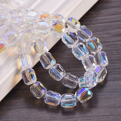 10 komada sjajnih, okruglih, cilindričnih, fasetiranih kristalnih perli od 7,5 x 8 mm za izradu nakita