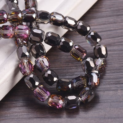 10 komada sjajnih, okruglih, cilindričnih, fasetiranih kristalnih perli od 7,5 x 8 mm za izradu nakita