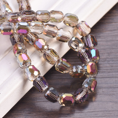 10 komada sjajnih, okruglih, cilindričnih, fasetiranih kristalnih perli od 7,5 x 8 mm za izradu nakita