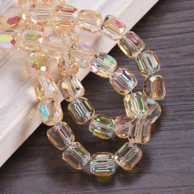 10 komada sjajnih, okruglih, cilindričnih, fasetiranih kristalnih perli od 7,5 x 8 mm za izradu nakita