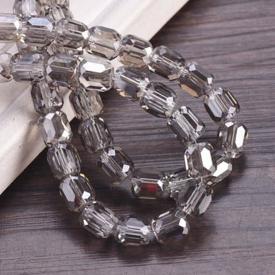 10 komada sjajnih, okruglih, cilindričnih, fasetiranih kristalnih perli od 7,5 x 8 mm za izradu nakita