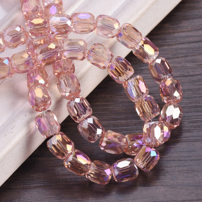 10 komada sjajnih, okruglih, cilindričnih, fasetiranih kristalnih perli od 7,5 x 8 mm za izradu nakita