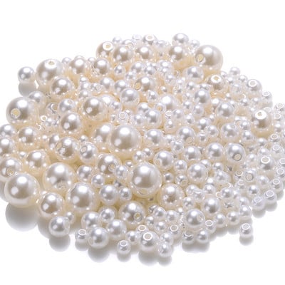 iYOE 4/6/8/10 mm Mješavina veličina Akrilne okrugle perle imitacije bisera Sjajne razmaknice za izradu narukvica, ogrlica DIY ručni rad