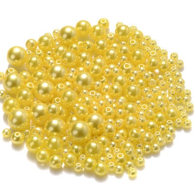 iYOE 4/6/8/10 mm Mješavina veličina Akrilne okrugle perle imitacije bisera Sjajne razmaknice za izradu narukvica, ogrlica DIY ručni rad