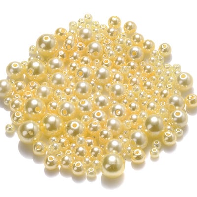 iYOE 4/6/8/10 mm Mješavina veličina Akrilne okrugle perle imitacije bisera Sjajne razmaknice za izradu narukvica, ogrlica DIY ručni rad