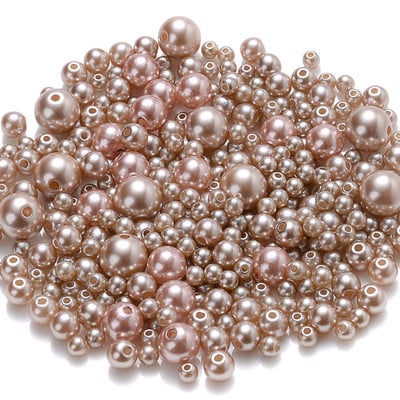 iYOE 4/6/8/10 mm Mješavina veličina Akrilne okrugle perle imitacije bisera Sjajne razmaknice za izradu narukvica, ogrlica DIY ručni rad