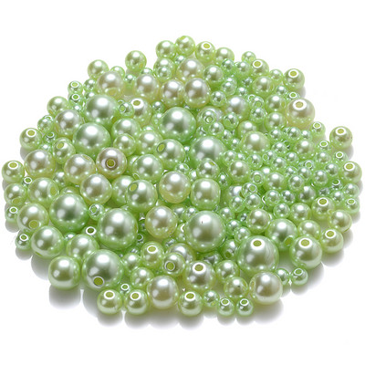 iYOE 4/6/8/10 mm Mješavina veličina Akrilne okrugle perle imitacije bisera Sjajne razmaknice za izradu narukvica, ogrlica DIY ručni rad