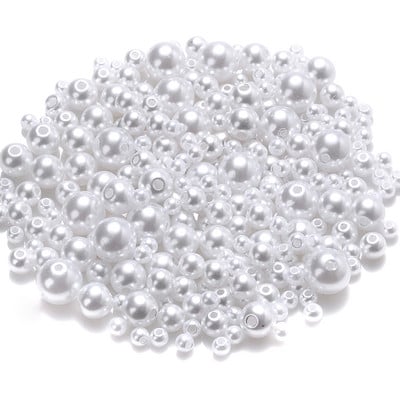 iYOE 4/6/8/10 mm Mješavina veličina Akrilne okrugle perle imitacije bisera Sjajne razmaknice za izradu narukvica, ogrlica DIY ručni rad
