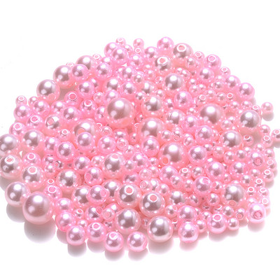 iYOE 4/6/8/10 mm Mješavina veličina Akrilne okrugle perle imitacije bisera Sjajne razmaknice za izradu narukvica, ogrlica DIY ručni rad