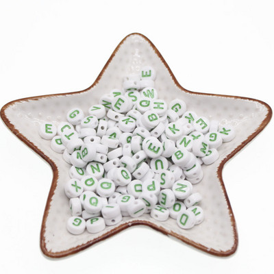 300 DB Kerek keverék színű akril betűs gyöngyök ékszerkészítéshez Kid barkács anyag laza távtartó 4*7mm
