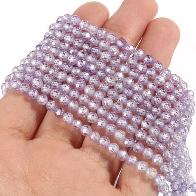 2 3 4mm margele cu stras din zirconiu cubic fațetate Mărgele rotunde de zircon multicolore libere pentru realizarea de bijuterii, brățară cu mărgele DIY