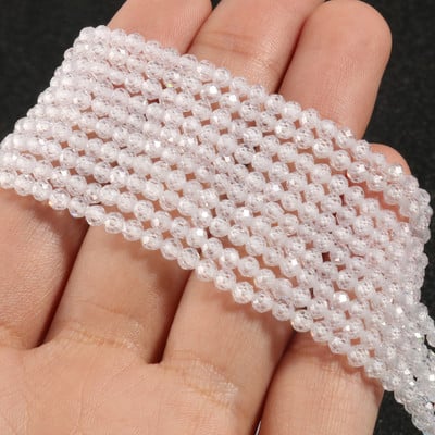 2 3 4mm margele cu stras din zirconiu cubic fațetate Mărgele rotunde de zircon multicolore libere pentru realizarea de bijuterii, brățară cu mărgele DIY