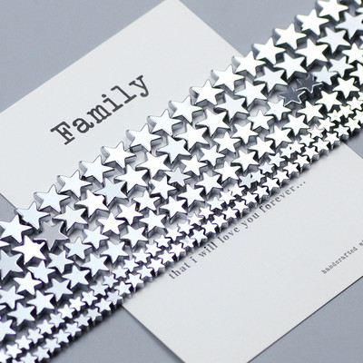 Natūralus akmuo Aukso spalva Daugiaspalvė Pentagrama Hematito karoliukai Žvaigždės Laisvi tarpiniai karoliukai papuošalų apyrankėms gaminti „Pasidaryk pats“ apyrankė