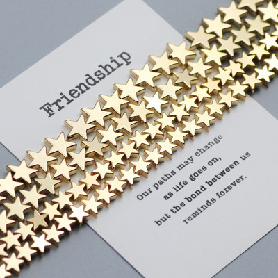 Natūralus akmuo Aukso spalva Daugiaspalvė Pentagrama Hematito karoliukai Žvaigždės Laisvi tarpiniai karoliukai papuošalų apyrankėms gaminti „Pasidaryk pats“ apyrankė