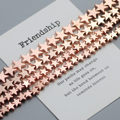 Natūralus akmuo Aukso spalva Daugiaspalvė Pentagrama Hematito karoliukai Žvaigždės Laisvi tarpiniai karoliukai papuošalų apyrankėms gaminti „Pasidaryk pats“ apyrankė