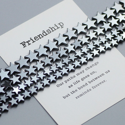 Natūralus akmuo Aukso spalva Daugiaspalvė Pentagrama Hematito karoliukai Žvaigždės Laisvi tarpiniai karoliukai papuošalų apyrankėms gaminti „Pasidaryk pats“ apyrankė