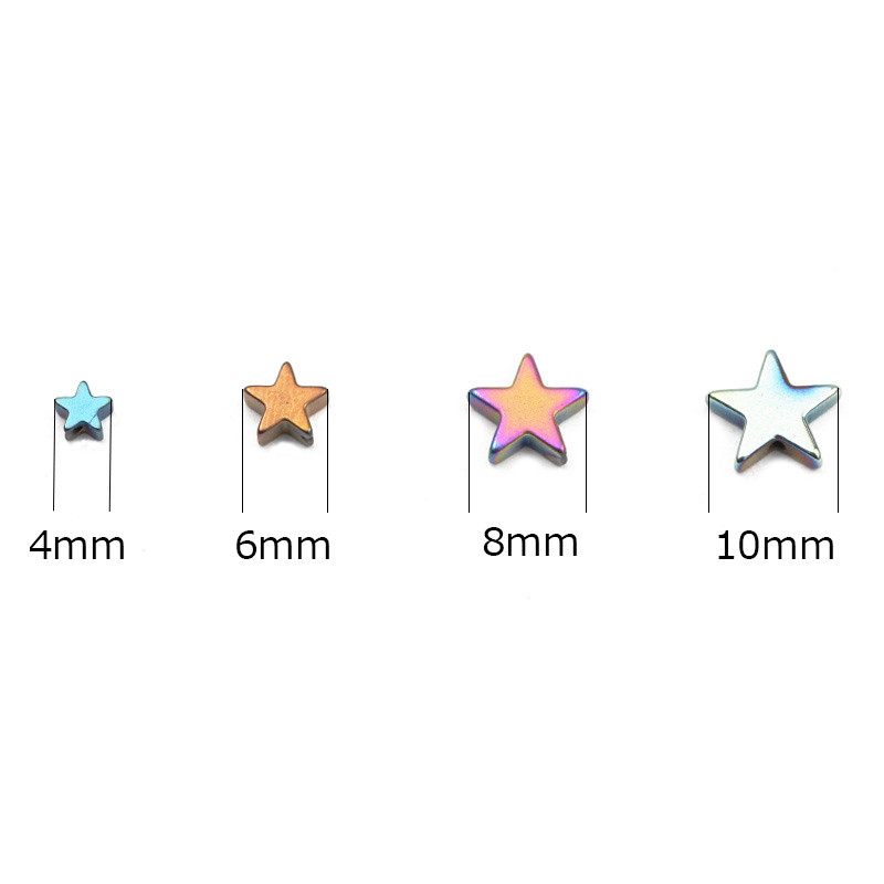 Natūralus akmuo Aukso spalva Daugiaspalvė Pentagrama Hematito karoliukai Žvaigždės Laisvi tarpiniai karoliukai papuošalų apyrankėms gaminti „Pasidaryk pats“ apyrankė