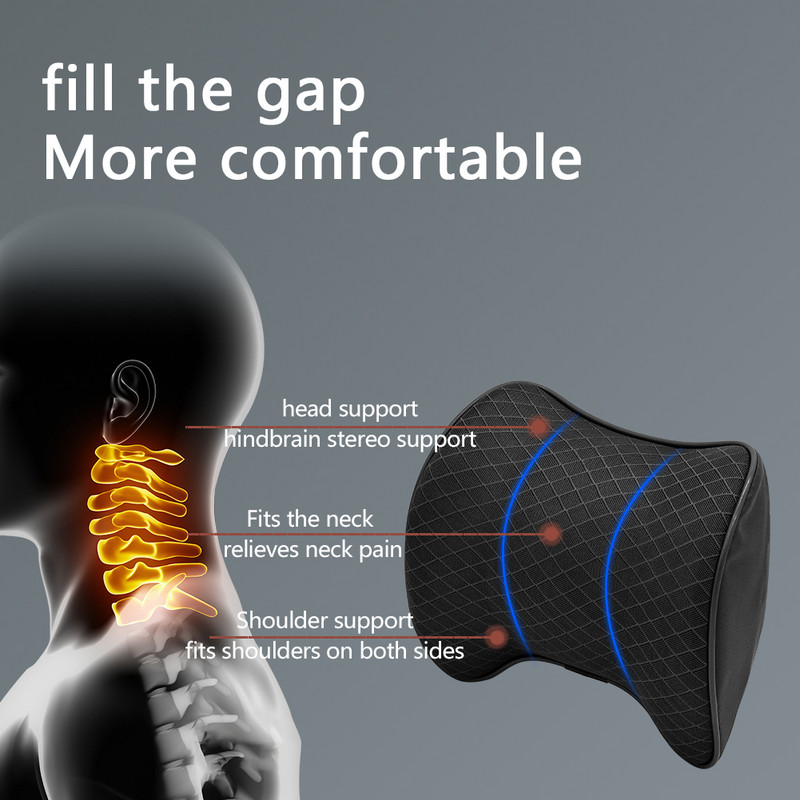 Pernă de pernă pentru tetieră pentru gât pentru mașină Protector pentru suport pentru cap pentru scaunul pentru autovehicule Bumbac cu memorie pentru spătarul de birou