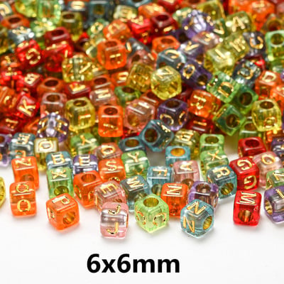 iYOE 100db Vintage betűs akril gyöngyök kerek négyzet alakú laza távtartó gyöngyök karkötő készítéséhez barkácsolás kézműves ékszer kiegészítők