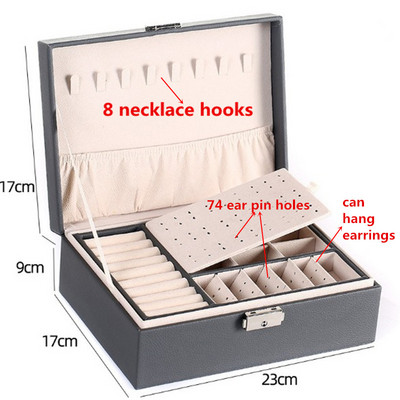 WEJEBOX zöld bőr ékszerdoboz ékszerszervező fülbevaló gyűrű karkötő tároló doboz ajándékok Joyeros Organizador De Joyas