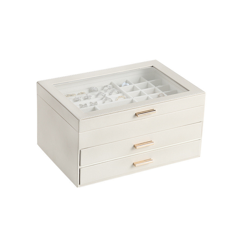 WEJEBOX zöld bőr ékszerdoboz ékszerszervező fülbevaló gyűrű karkötő tároló doboz ajándékok Joyeros Organizador De Joyas