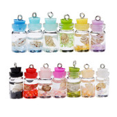 10db/tétel Conch Shell Ocean Drift Bottle Medálok Kézzel készített Kézműves Bűbájok Fülbevaló Nyaklánc Barkács ékszer készítési Kellékek