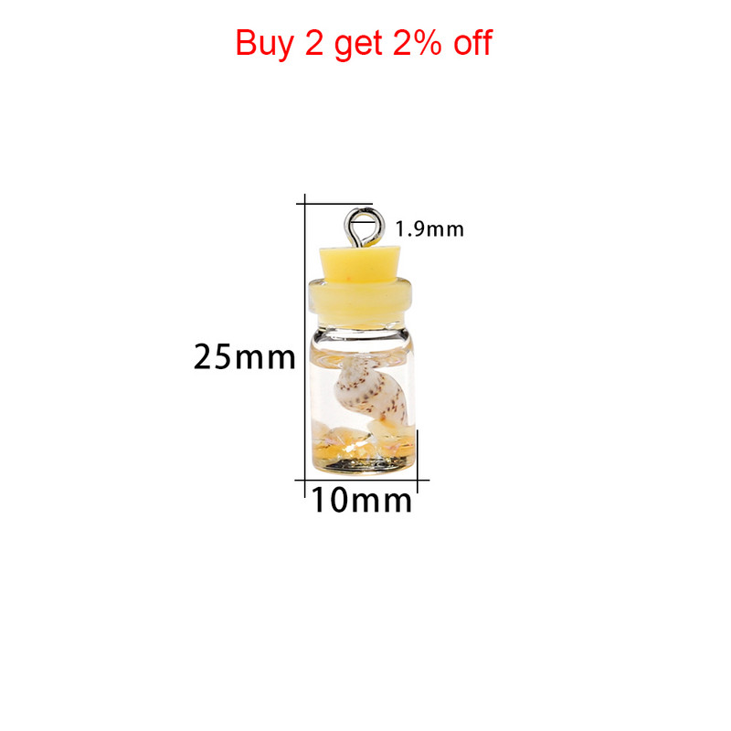 10db/tétel Conch Shell Ocean Drift Bottle Medálok Kézzel készített Kézműves Bűbájok Fülbevaló Nyaklánc Barkács ékszer készítési Kellékek