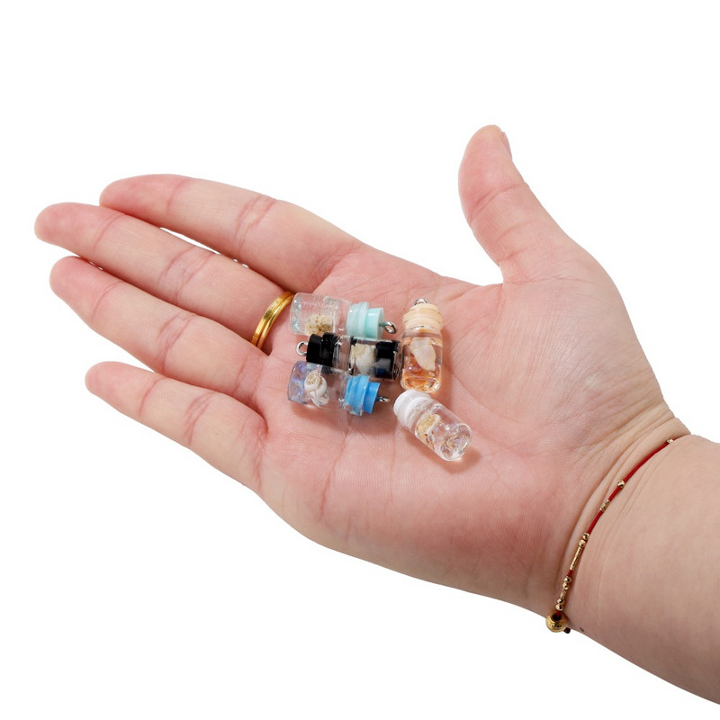 10db/tétel Conch Shell Ocean Drift Bottle Medálok Kézzel készített Kézműves Bűbájok Fülbevaló Nyaklánc Barkács ékszer készítési Kellékek