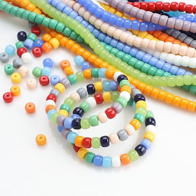 4x6mm/6x8mm Drum Shape Glass Colorful Spacer Loose DIY Jewelry Κατασκευή Γυναικείο κολιέ Χάντρες Βραχιόλια Κοσμήματα Βραχιόλι Γούρια