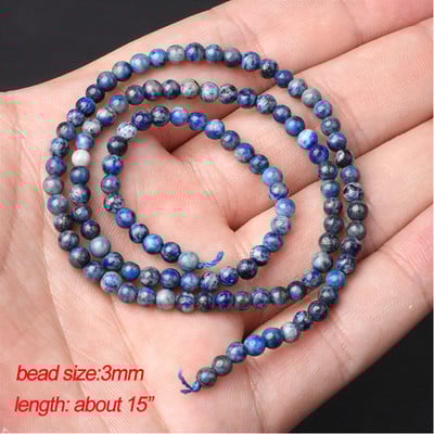 Természetes lapis lazuli gyöngy, kék, kerek cső, csiszolt laza távtartó kőgyöngyök ékszerkészítéshez, kézzel készített karkötők nyaklánchoz