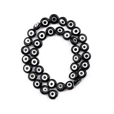 6/8/10 mm-es Többszínű, kerek, lapos alakú Evil Eye gyöngyök Lámpafényes Üveggyöngyök Karkötő nyaklánchoz Barkács ékszerkészítés